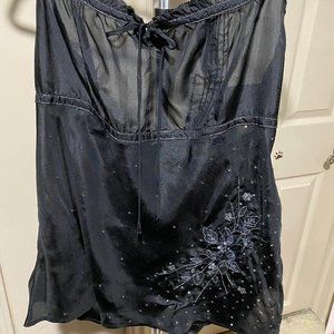 100% Silk Black Blouse